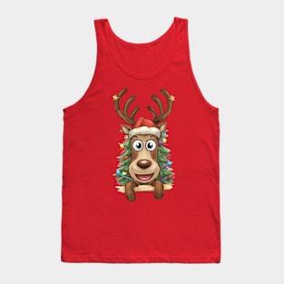 Merry reindeer in a festive mood Tank Top